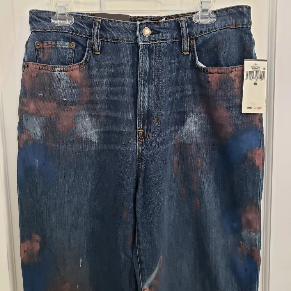 Lauren Ralph Lauren Womens Atlas Wash Jeans‎ SZ 10 Relaxed Crop Painted G…